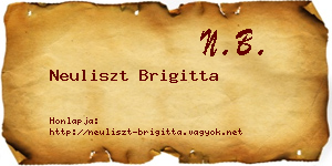 Neuliszt Brigitta névjegykártya